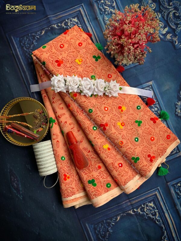 ✅ প্রিমিয়াম নকশী থান শাড়ি।