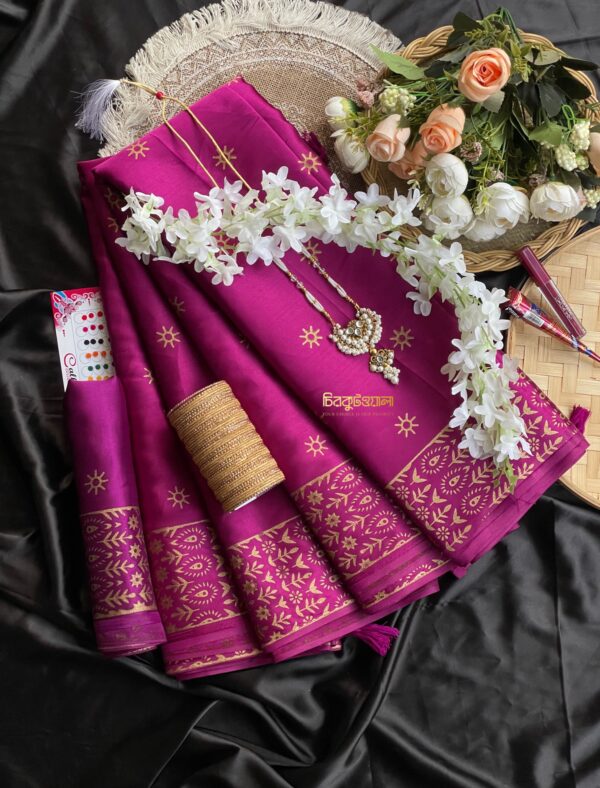 Purple Japani silk saree combo pack for women