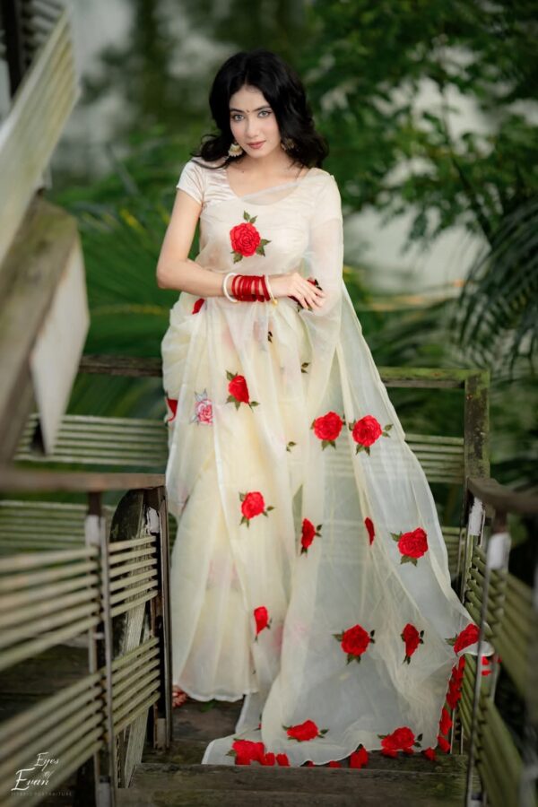 প্রিমিয়াম চান্দেরী সিল্ক শাড়ি - Image 4