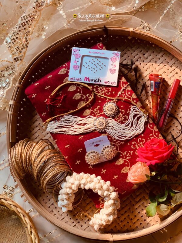মেরুন ধুপিয়ান সিল্ক শাড়ি কম্বো