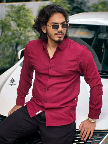 China Premium Fabric Shirt Maroon