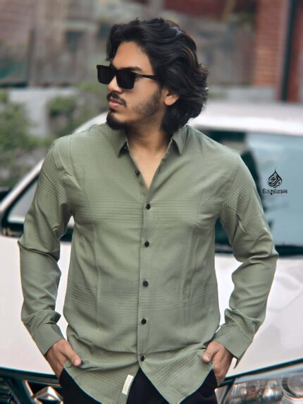 China Premium Fabric Shirt light olive color
